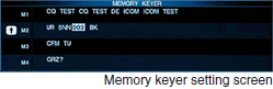 memory keyer setting screen