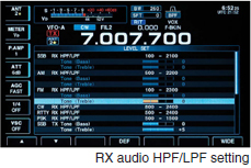 RX audio HPF/LPF setting